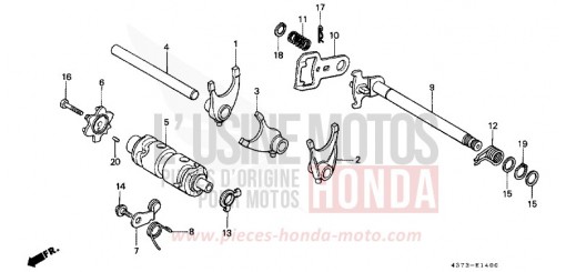 SHIFT DRUM/SHIFT FORK XL125SB de 1981